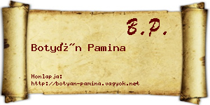 Botyán Pamina névjegykártya
